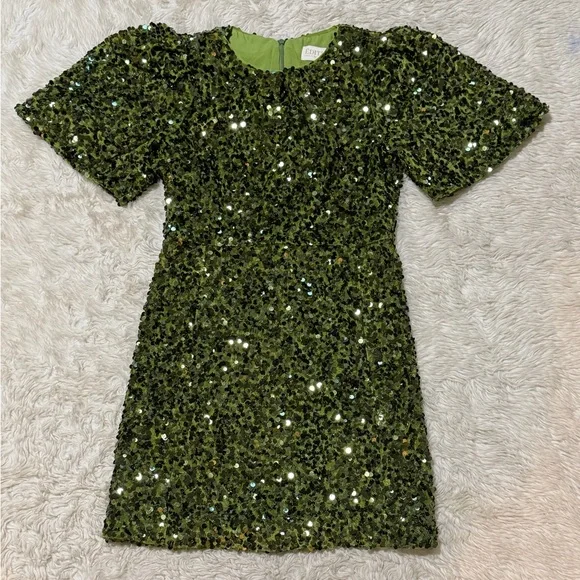 sezane green sequin dress Jewel Pleat Maxi Dress Sea Green